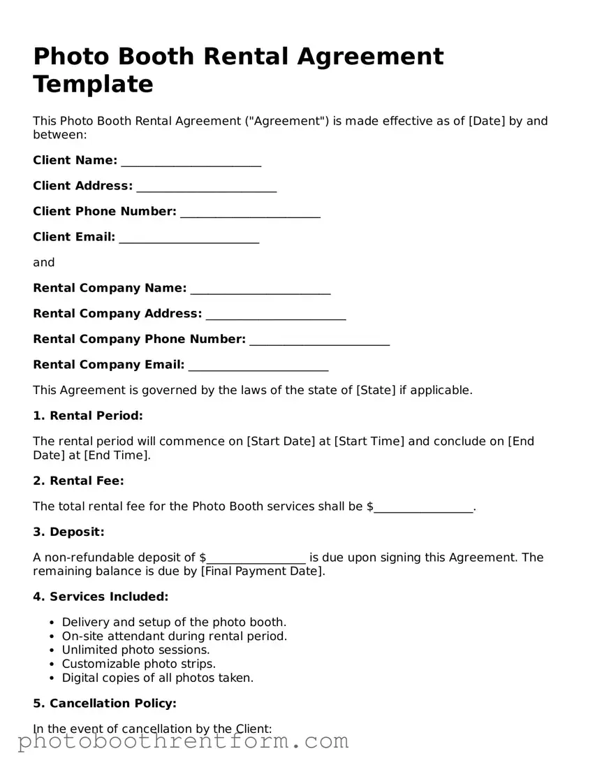 Official Photo Booth Rental Agreement Document